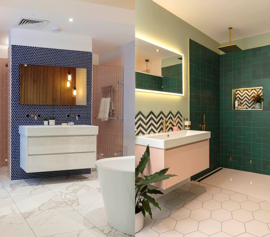 Blue and Green Walled Sink