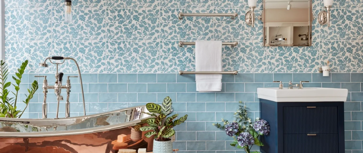 bathroom tiles landscape view