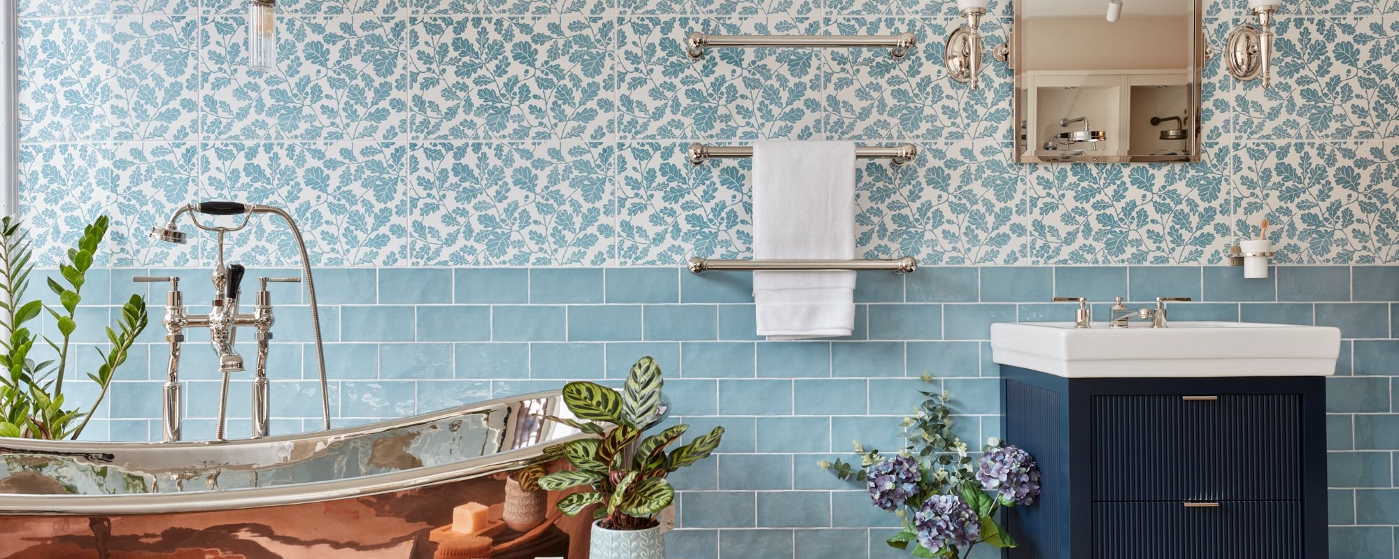 bathroom tiles landscape view